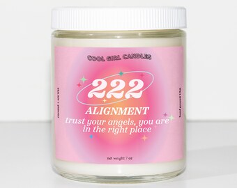 222 Angel Number Candle | Best Friend Gift for Her | Numerology Gift | Law Of Attraction Gift | Aura Candle Aesthetic Decor Manifestation