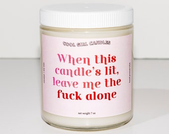 Vela "Déjame en paz": un divertido regalo de autocuidado, cera de soja y coco