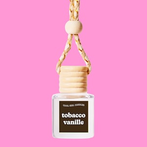 Tobacco Vanilla Scented Car Freshener Diffuser Gift | New Car Accessory For Her | Gift For Her Cute Car Accessories | Hanging Car Freshener