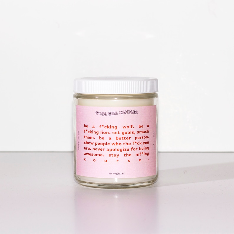 Coworker Gift for Her Office decor Funny Candles Entrepreneur Gift for Girl Boss Motivational Be A Fucking Wolf Candle Best Friend Gift