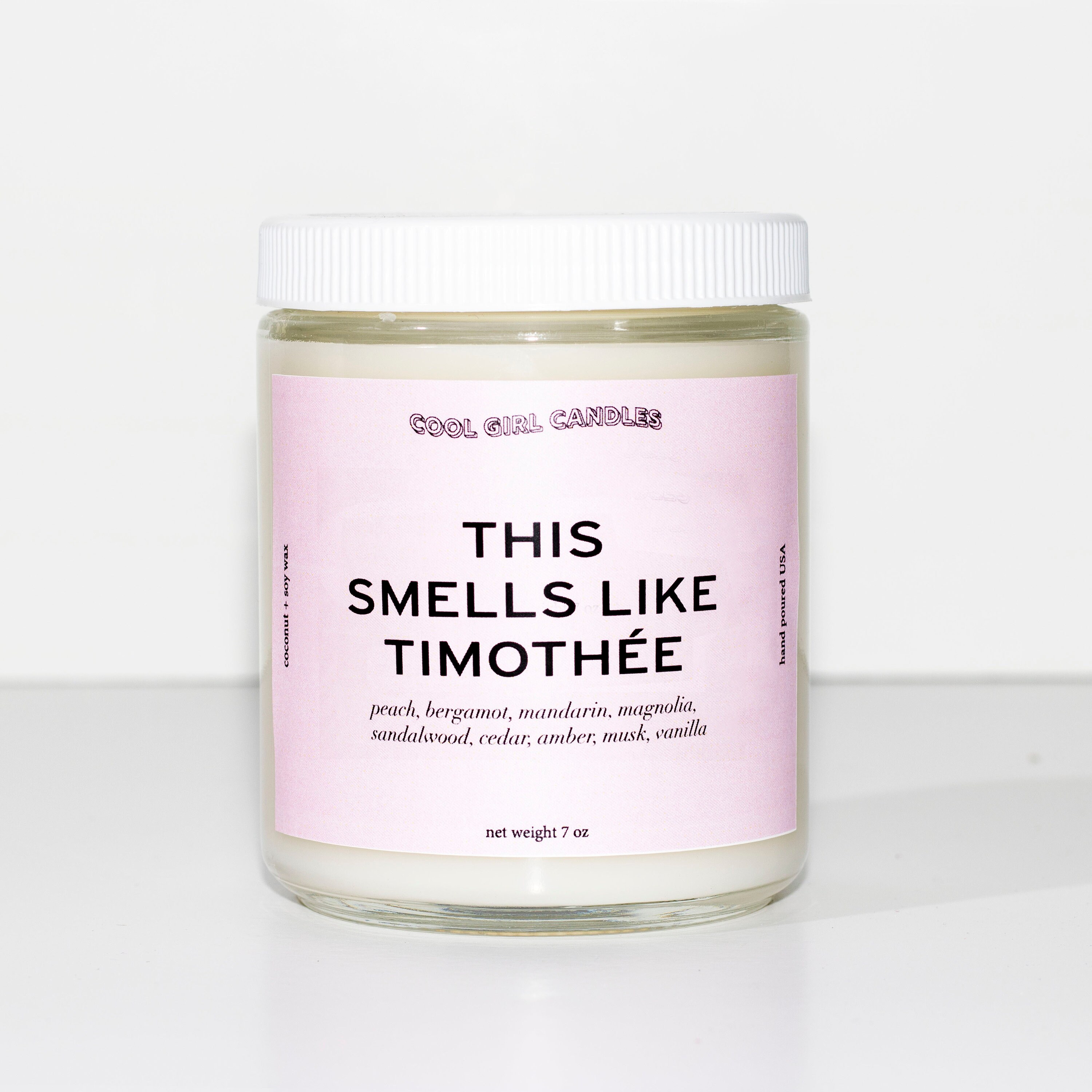 This Smells Like Timothee Chalamet Candle Pop Culture Gifts Funny