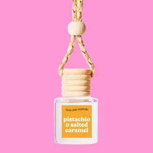 Pistachio Salted Caramel 62 Hanging Scented Car Freshener Diffuser Trendy Gift | New Car Accessory Gift For Her | Cute Car Accessories