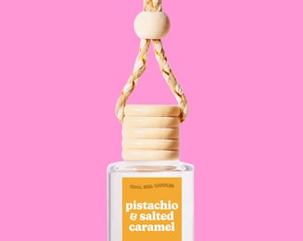 Pistachio Salted Caramel 62 Hanging Scented Car Freshener Diffuser Trendy Gift | New Car Accessory Gift For Her | Cute Car Accessories