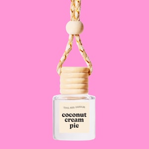 Coconut Cream Pie Scented Car Freshener Hanging Diffuser Trendy Gifts | New Car Accessory For Her | Cute Car Decor For Teens Car Scent