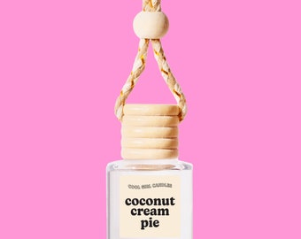 Coconut Cream Pie Scented Car Freshener Hanging Diffuser Trendy Gifts | New Car Accessory For Her | Cute Car Decor For Teens Car Scent