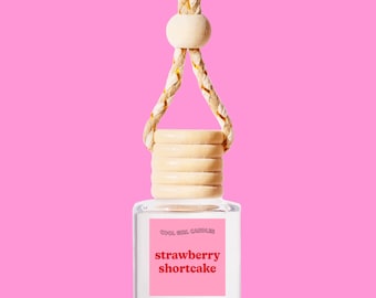 Strawberry Shortcake Hanging Scented Car Freshener Diffuser Trendy Gift | New Car Accessory For Her | Gift For Her Cute Car Accessories