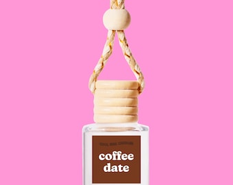 Difusor ambientador para coche con aroma a café, ideal como regalo para conductores noveles o para ella, bonito accesorio para coche o ambientador colgante.