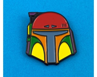 Rainbowbafett enamel pin Mandalorian inspired LGBTQ pin