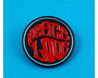 Peace and Love  Enamel Pin by California Doom