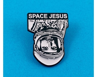 Church of Space Jesus Enamel Pin,  Badge