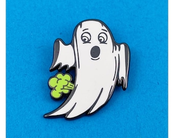 Boo Toots Little Ghost Enamel Pin by BAD KARMA