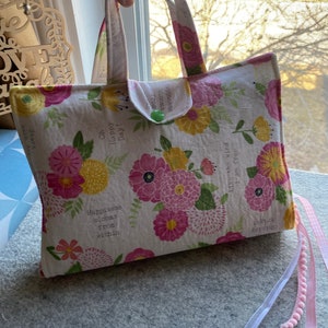 Floral Fabric Bible Cover: Padded Book Jacket with Handle