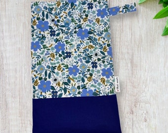Floral Fabric Book Sleeve: Padded Book Cozy, Snap Closure