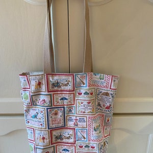 Cabas en tissu | Cabas en tissu réutilisable | Cartable | Sac écologique |  Cabas en coton fait main