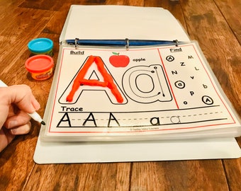 Alphabet Play Dough Tracing Mats, Letter Writing, Preschool Busy Binder, Homeschool Learning Activities, Printables, kids, Pre-K and K