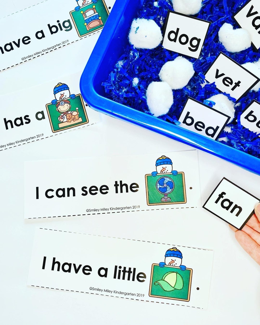 Kindergarten Reading Activity, Winter Snowman, Phonics Skills, CVC