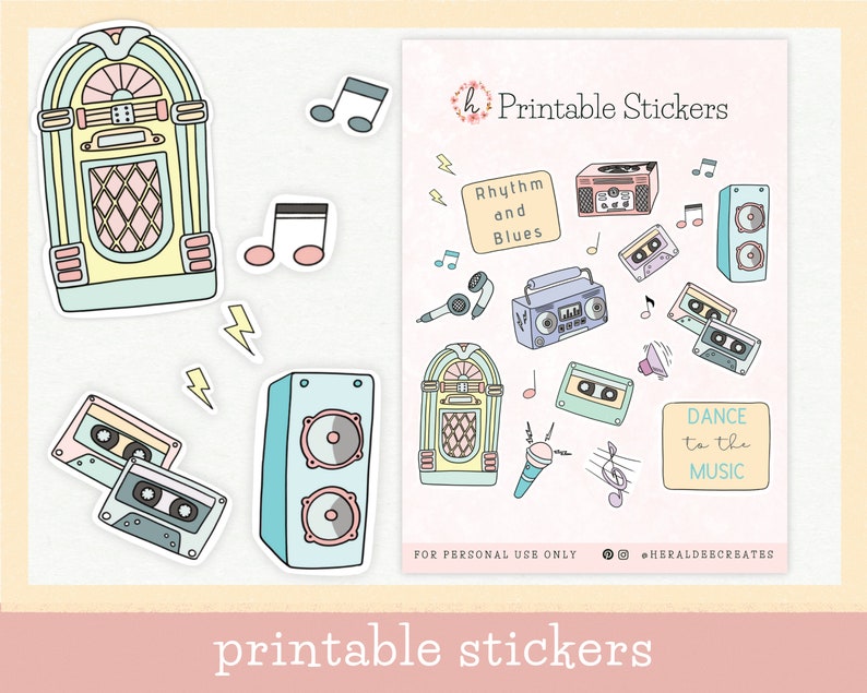 printable pastel retro stickers 90s aesthetic stickers etsy