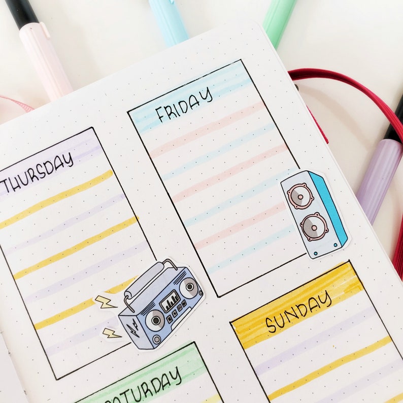 pastel music stickers printable bujo stickers scrapbook etsy
