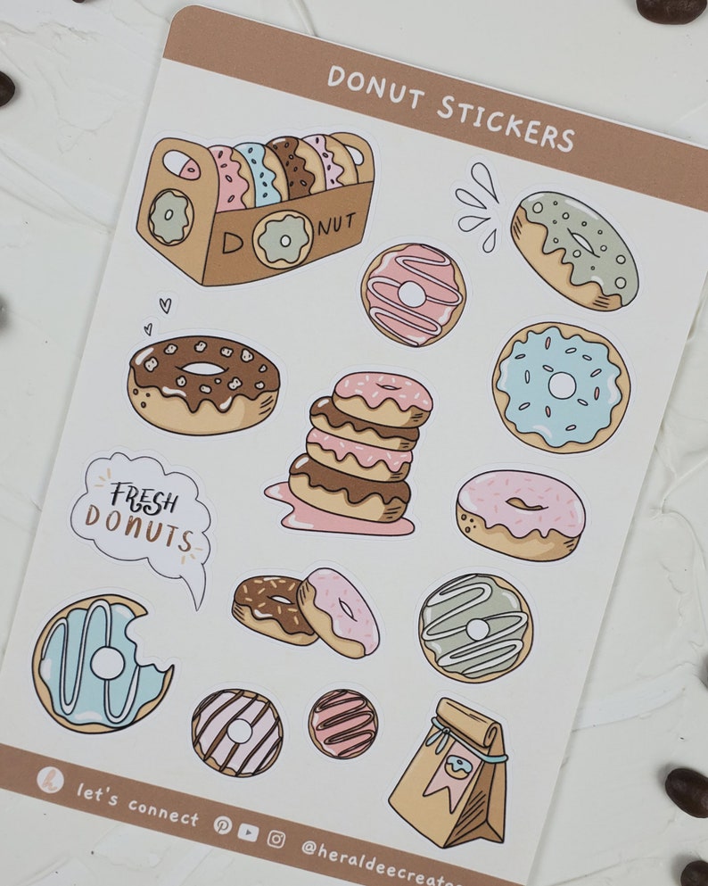 bakery bullet journal stickers cute food sticker sheet