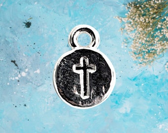 Cross Itsy Silver .999 Plated Charm