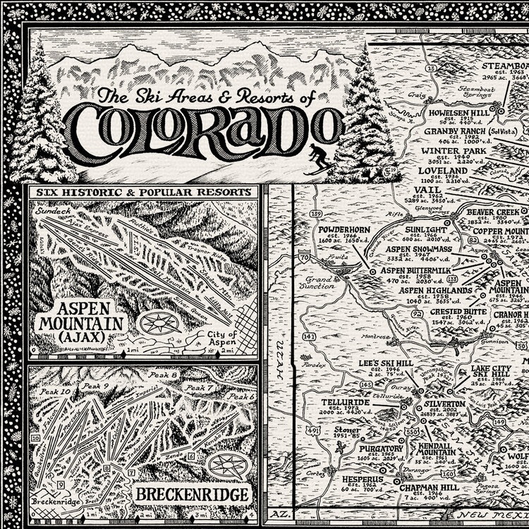 Ski Areas & Resorts of Colorado Map 2nd Edition - Off-white Mass Market