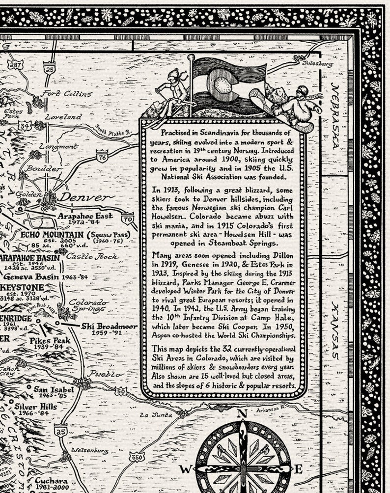 Ski Areas & Resorts of Colorado Map 2nd Edition - Off-white Mass Market