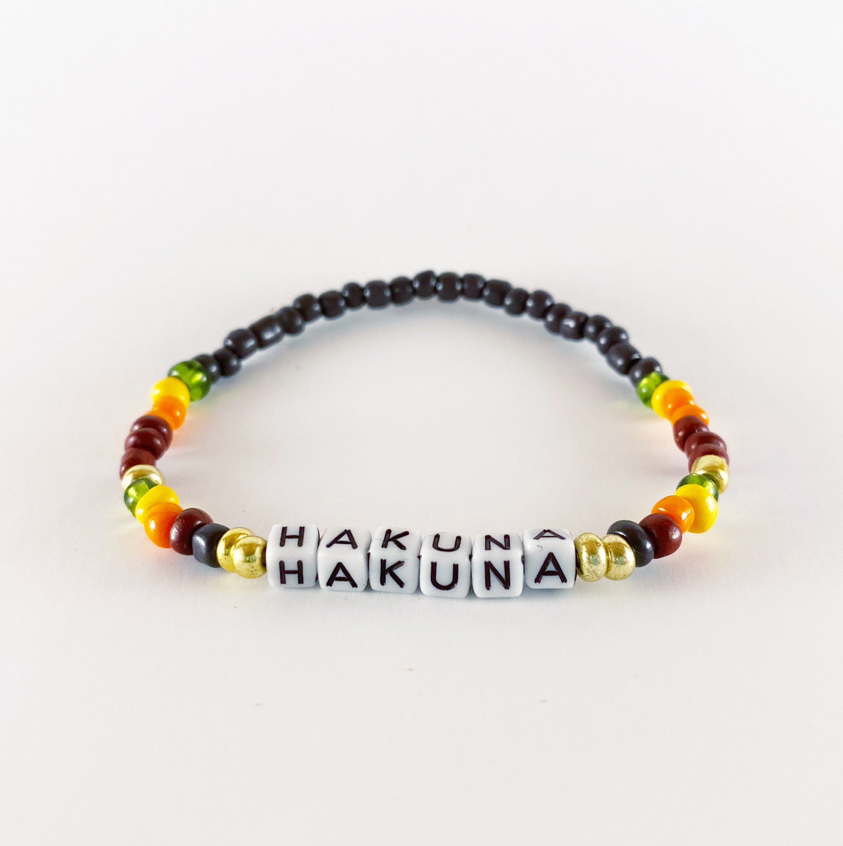 Hakuna Matata Custom Bracelet Stack Stretch Disney Inspired Heishi