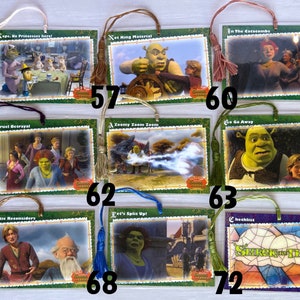 Shrek the Third Bookmarks Various Designs Shrek Donkey Fiona Puss in Boots Upcycled Trading Cards Millennial Gifts image 6