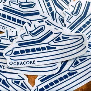 Ocracoke Ferry Vinyl Sticker image 1