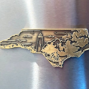 North Carolina OBX Lighthouse Metal Magnet