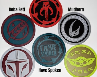 3D Gedrucktes Star Wars Mandalorian Coaster Set
