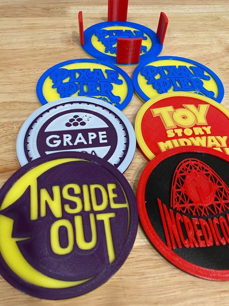 3D Printed Pixar Pier / Disney Coaster Set Etsy