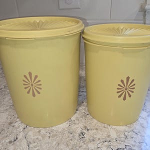 Vintage Nesting Tupperware Servalier Canister Set, Tupperware 807-7 & 809-6