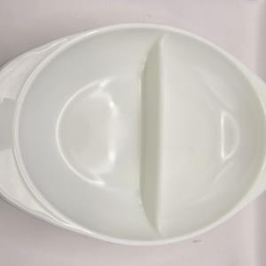 Vintage 1960&#39;s Pyrex 1083 Divided Milk Glass Casserole Dish 1 1/2 QT - Made in the USA