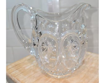 Fostoria Coin Glass Creamer Clear Vintage Pressed Glass Pitcher 4.75 Inch