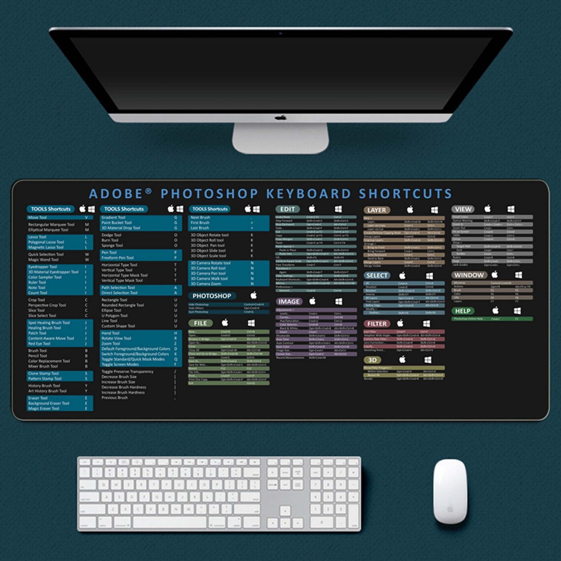 Oversized Thick Office Mouse Pad Word Excel PS English Etsy