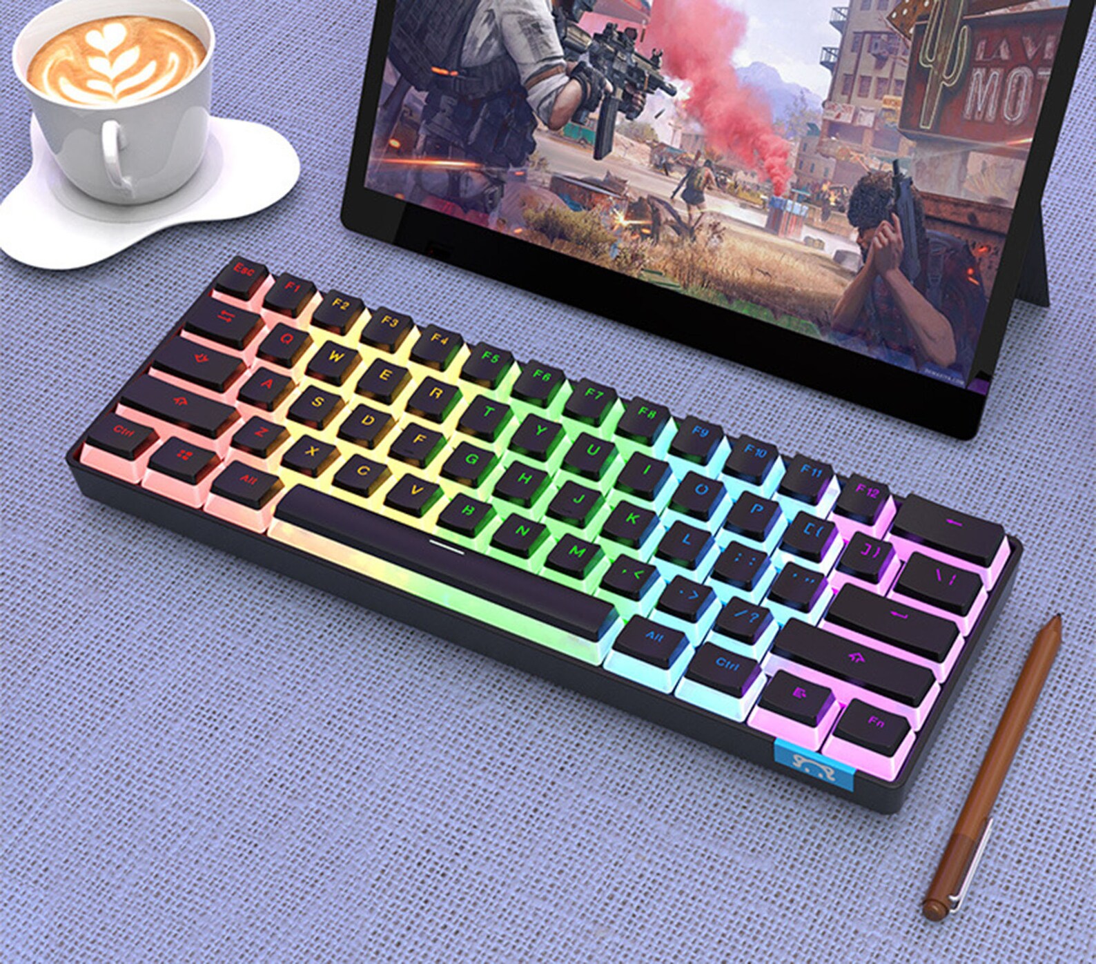 61 Keys Wired/Wireless Mechanical Keyboard RGB Rainbow Etsy