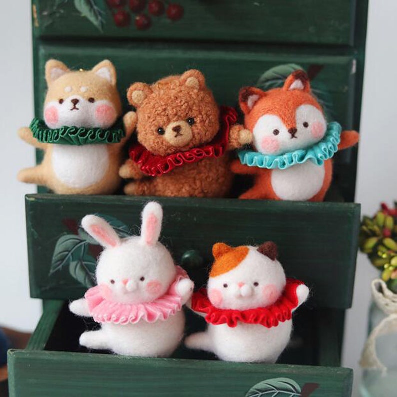DIY Wool Needle Felting Kit Animal Needle Felted Poke Etsy
