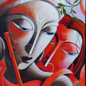 RadhaKrishna modern contemporary painting.