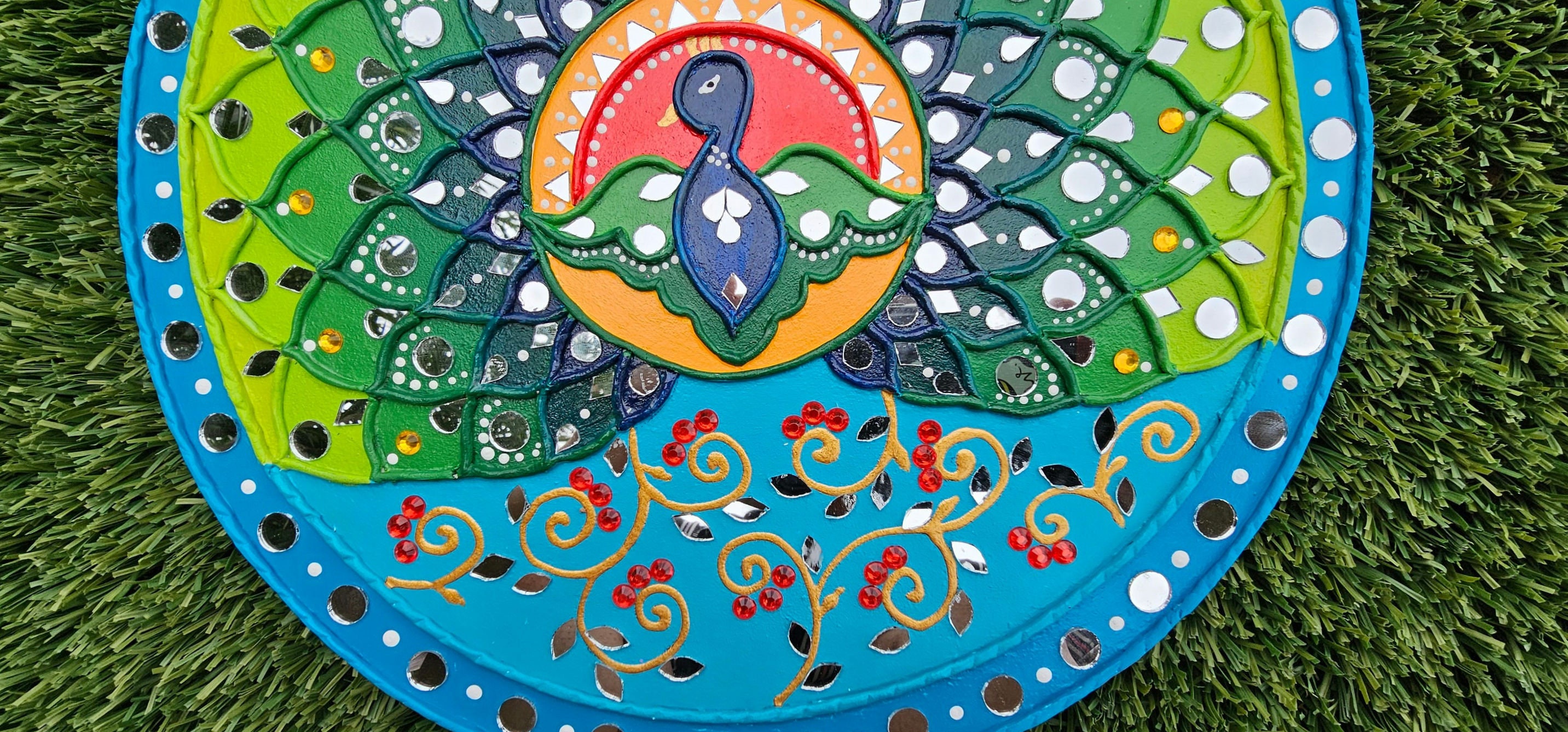 Beautiful Handcrafted Peacock Lippan Art. Wallart, Home Beautiful Handcrafted Peacock Lippan Art. Wallart, Home