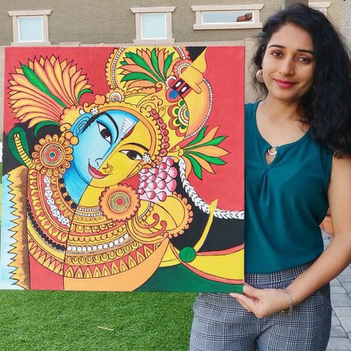 Rajasthani Couple, Padharo Sa,set of Two Paintings, Welcome