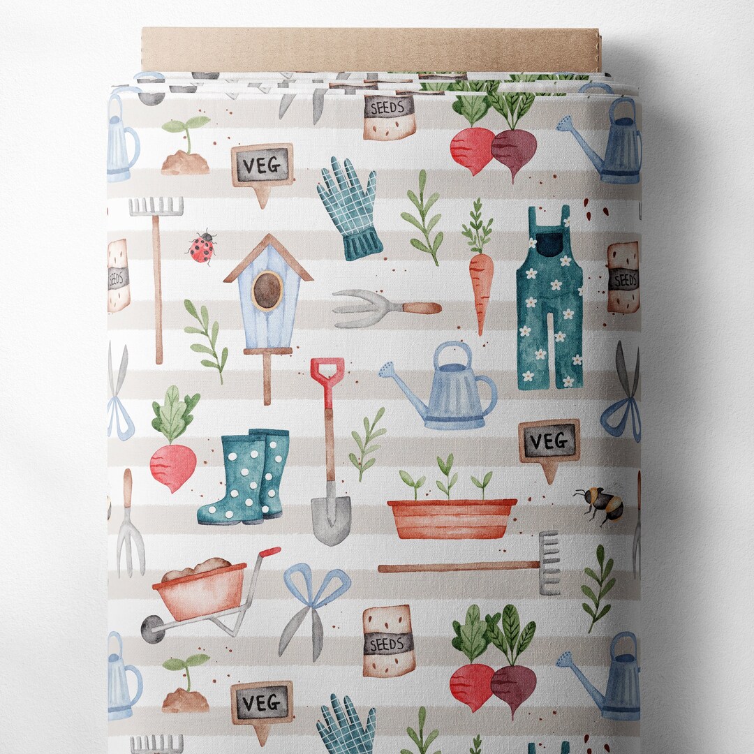 Gardener Custom PRINT ON DEMAND Fabric by the Yard Etsy