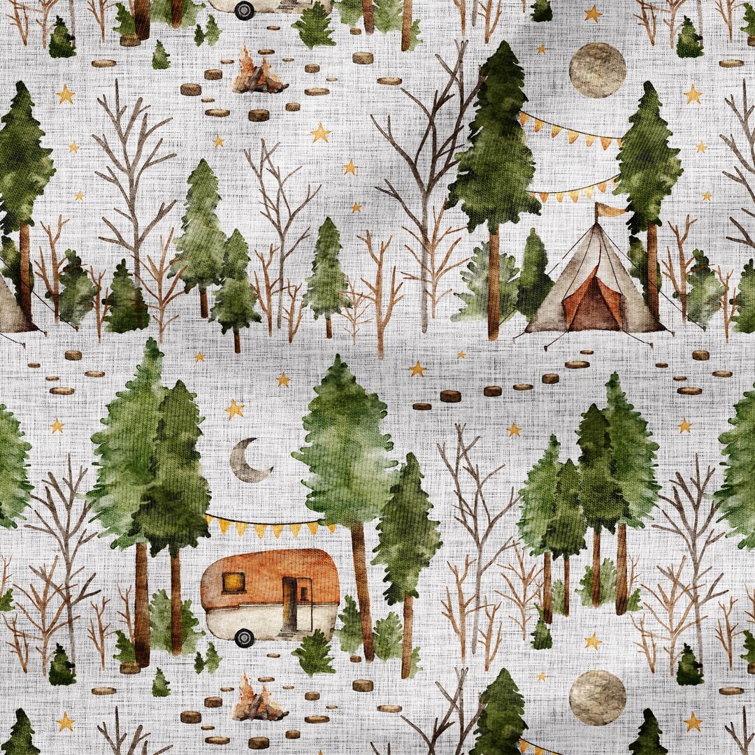 Outdoor Adventure - Fabric Printed by the Yard - Polyester 4 Way ...