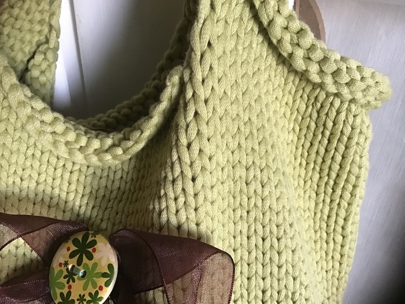 knitted Tote Handbag Hand Knit Bag Knitted Project Bag Reusable Shopping bag knitted Market bag