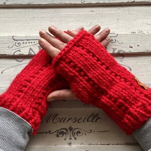 Fingerless Gloves, Chunky Knits,  Extra Thick Arm Warmers, Wrist Warmers, Wool Free