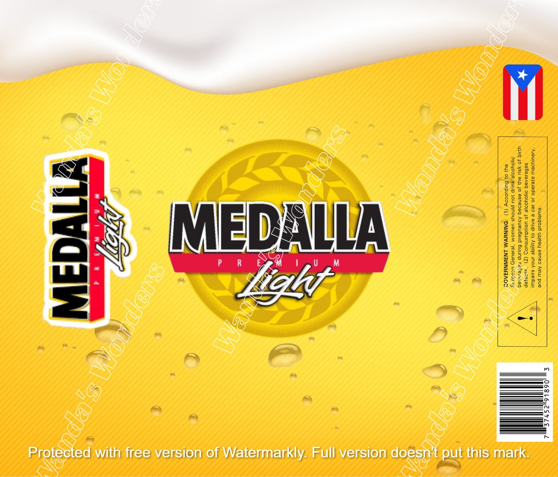 Medalla Light Tumbler Wrap Pngsublimationbeer Etsy