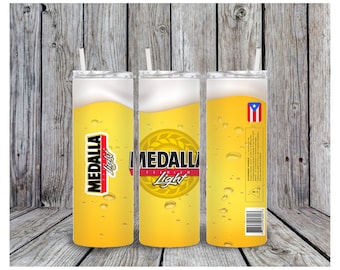 Medalla Light Tumbler Wrap PNG-Sublimação-Cerveja