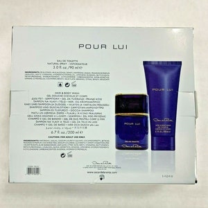 Oscar Pour Lui by Oscar de la Renta Men&#39;s Set, 3.0 oz Eau De Toilette Spray + 6.7 oz Hair & Body Wash New in Box, VINTAGE, 100% Authentic.