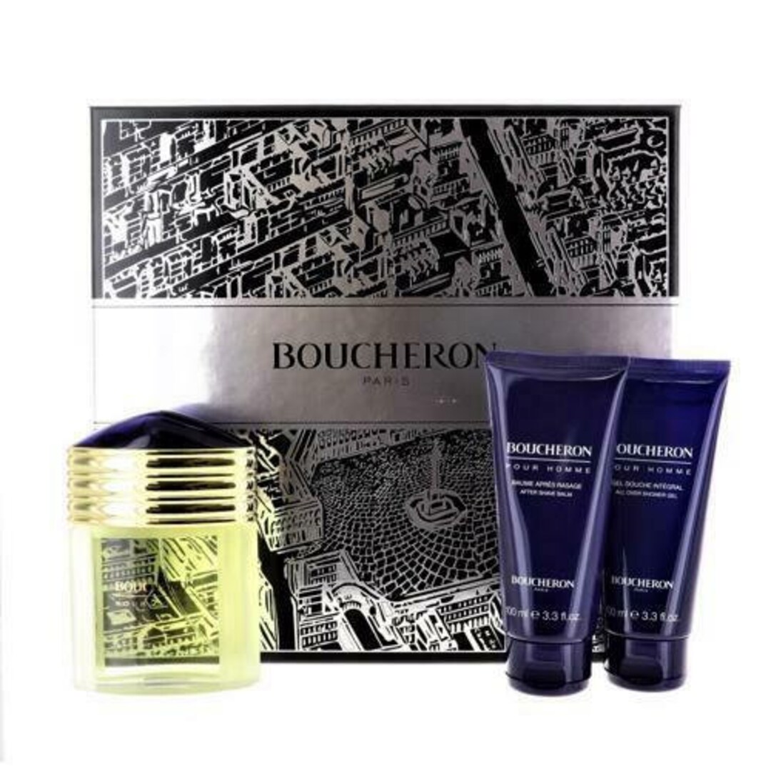 Boucheron 3 Pieces Gift Set for Men, 3.3 OZ Eau De Perfume Spray +