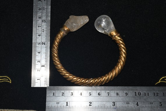 Ancient Hellenistic Greek Gold Gilded Twisted Bra… - image 9